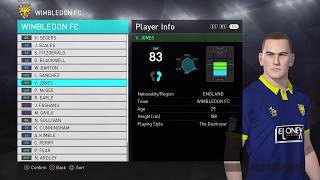 Wimbledon FC 9495 PES 2018 Classic team [upl. by Eentruoc]