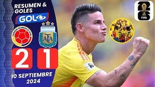 Colombia vs Argentina 21 Resumen y Goles  ELIMINATORIAS  GOL CARACOL [upl. by Hermon]