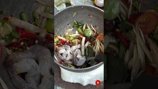 AMAZING Knife Skills of Thai Papaya Salad Vendor  Thai Street Food [upl. by Sabra]