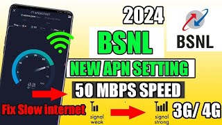 BSNL APN Settings 2024  BSNL 3G  4G Internet Problem  BSNL Internet Speed Kaise Badhaye [upl. by Boni]