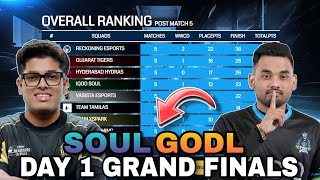 Fearless Esports Points Table  Day 1 Grand Finals  Overall Standings  Soul Godl BGMI Tournament [upl. by Nadaba]