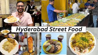 Hyderabad Street Food Part 1  Hyderabadi Chicken Biryani Osmania Biscuits Shawarma and more [upl. by Burn]