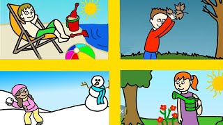 Estaciones del año en inglés para niños Video Seasons de Peques Aprenden Jugando [upl. by Pepe32]