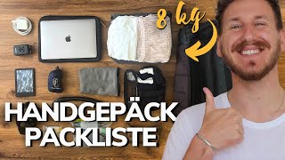 Günstig Fliegen Handgepäck packen für 1 Woche  max 8 Kilo Handgepäck Packliste [upl. by Prior]