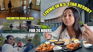 Living in a 5STAR RESORT for 24 Hours  Unlimited Food amp Fun  Special Sunday Vlog33 [upl. by Delle]