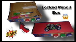 How to make💡 locker pencil box using cardboard🎶 [upl. by Enimassej]