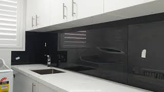 Black Painted Glass Splashback [upl. by Aland223]