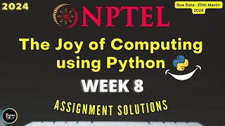 NPTEL The Joy of Computing using Python Week8 Quiz Assignment Solutions  Jan 2024  IIT Ropar [upl. by Hwu]