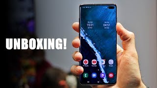 Samsung Galaxy S10 Plus Prism Black  UNBOXING and OVERVIEW [upl. by Reinnej329]