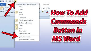 How to add a command button in MS word [upl. by Cohin687]