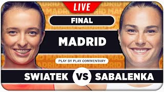 SWIATEK vs SABALENKA • WTA Madrid 2024 Final • LIVE Tennis PlaybyPlay Stream [upl. by Myrna]