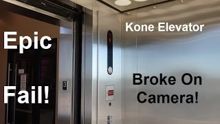 EPIC FAIL The Kone EcoDisc Scenic elevator is having major issues amp breaking on camera [upl. by Lorou]