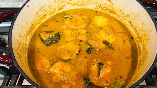 Salmon சால்மன் fish curry recipe in tamil  மீன் குழம்பு  kaala meen kulambu [upl. by Enelrihs]