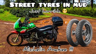 Riding My Honda Transalp Through Mud With Street Tyres  I DROPPED IT  Michelin Anakee III [upl. by Julie]