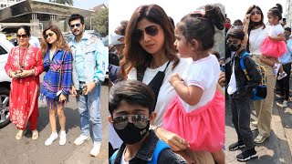 Shamita Shetty Raqesh Bapat amp Shilpa Shetty with Her Daughter Samisha spotted at Gateway Mumbai 😍💕📷 [upl. by Etennaej]