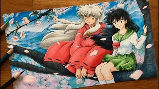 Drawing Inuyasha and Kagome [upl. by Luoar]