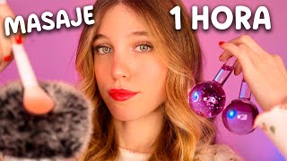 ASMR 1 HORA DE MASAJE CRANEAL Y FACIAL 💆🏼‍♀️ Dormir rápido y profundo 🌙 [upl. by Oesile]