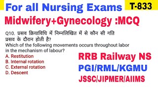 Railway RRB Nursing Superintendent Most repeated MCQ Questions and Answers by GS India [upl. by Nakeber84]