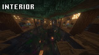 Minecraft Medieval Community Hall With Stunning Indoor Pond I Interior [upl. by Assilaj]