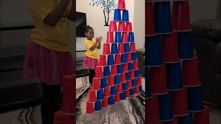 Sisters fight over Cup Tower wheelsonthebus forkids nurseryrhymes [upl. by Aissirac]