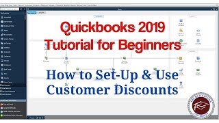 Quickbooks 2019 Tutorial for Beginners  How to SetUp amp Use Customer Discounts [upl. by Karp928]