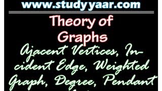 Graph Theory 2 Vertices Edges Weighted Graph Degree [upl. by Yatnuahc606]