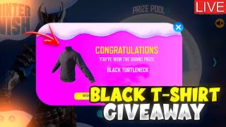 Free Fire Live New Winter Wish Event GiveawayFree Fire Live Black Tshirt Giveaway FF Live [upl. by Nnyledam]