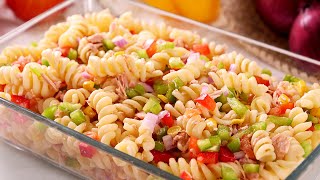 Ensalada de Pasta Fría con Atún  Receta Rápida Fácil y muy Deliciosa [upl. by Griffy608]