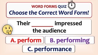 English Word Forms Quiz Only True Grammar Pros Will Pass [upl. by Draner417]