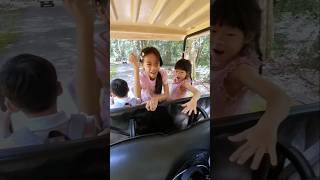 Dad drove so fast that the children fell out of the car 😅🤣 funny family NuDeeTV หนูดีมาแล้วจ้า [upl. by Ajroj]