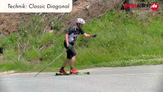 Skiroller Lauftechnik Klassik Diagonal wwwsportalbertde [upl. by Oralee]