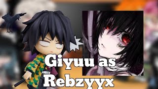 Modern AU Hashira react to Giyuu as Rebzyyx  Demon slayer Gacha club  Sanegiyuu  Angst [upl. by Rapsag]