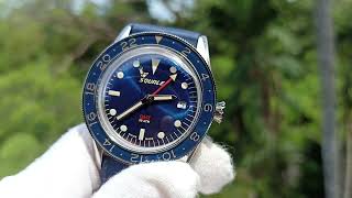 Squale Sub39 GMT Blue Vintage Dive Watch [upl. by Ahcsat]