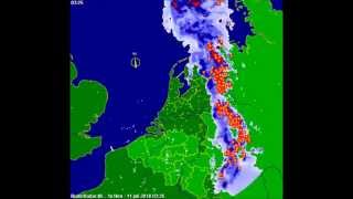 Buienradar Timelapse Onweer Radar Timelapse Thunderstorm 10 tm 17 juli 2010 [upl. by Jaddo512]