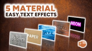 Create 5 easy text material effects in PowerPoint A step by step tutorial [upl. by Deerdre524]