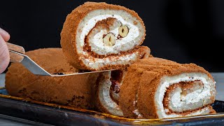 Roulade recipe with praline nuts without baking A recipe tastier than any cake [upl. by Shoshana]