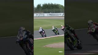 A TITANIC battle at Donington ⚔️  2023 UKWorldSBK 🇬🇧 [upl. by Enileqcaj]