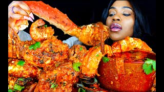 KING CRAB SEAFOOD BOIL MUKBANG  SEAFOOD  MUKBANG  DESHELLED LOBSTER  SEAFOOD BOIL  ASMR EATING [upl. by Annairdna]