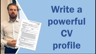 How to write a CV profile or personal statement and get noticed [upl. by Eednil641]