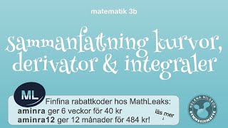 3b sammanfattning 3 kurvor derivator och integraler [upl. by Ayar]