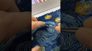 Starry Night from Paper Quilling🌌 vangogh starrynight quilling art [upl. by Enaud95]