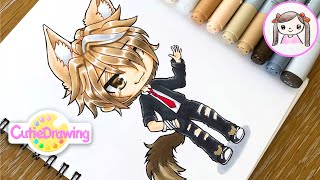 Practicing drawing with Copic20 Gachalife character you requested [upl. by Dnarb]