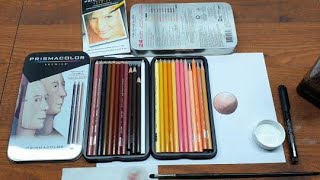 Prismacolor skin tone color pencils  Blending Technique  Pritam Saha Arts [upl. by Sherar]