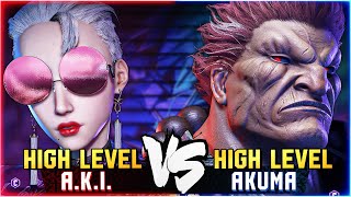 Hikaru amp Broski AKI VS Akuma players High Level Gameplay  Street Fighter 6  SF6 [upl. by Fujio]