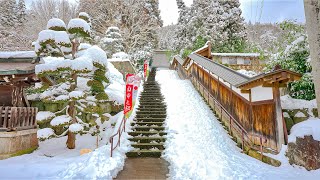 Japan Yamadera Mountain Temple Morning Walk in Winter • 4K HDR [upl. by Eylrac73]