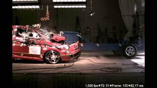 Fiat 500  2012  20 Small Overlap Crash Test  NHTSA  CrashNet1 [upl. by Hteik]