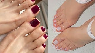 Very creative and stylish french toe nails art design ideas Latest pedicure colors trend for women [upl. by Bonni]