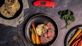 Roast Topside of Beef Celeriac Steaks amp Maple Glazed Carrots [upl. by Bueschel]