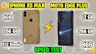 Iphone Xs Max Vs Moto Edge Plus Speed Test in 2024  A12 Bionic vs Snapdragon 865  4 vs 12 GB RAM 🤔 [upl. by Ahsitul]