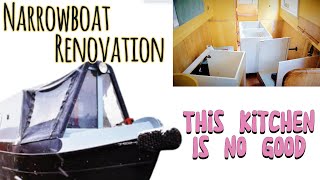 Narrowboat Kitchen Strip Out  Narrowboat Renovation Episode 7 [upl. by Notserc229]